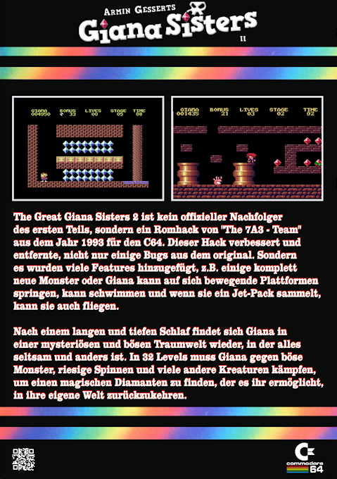 The Great Giana Sisters II (Homebrew) — Box back